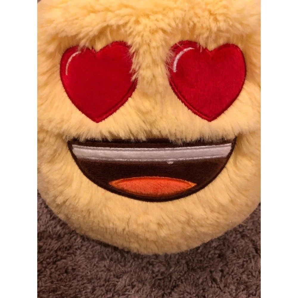 Yellow Emoji Bank ~ Heart Eyes Soft Plush Bank - Piggybank - Picture 2 of 9